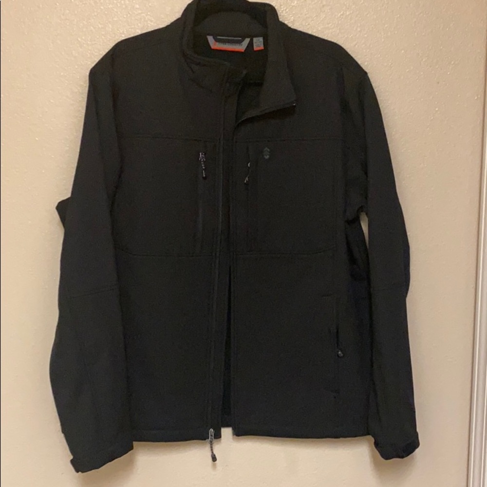 Black Free Country water resistant jacket.